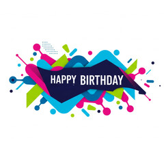 Send Vibrant Birthday Wishes with this Modern Geometric Design, Perfect for Cards, Invitations, and Social Media Posts to Celebrate the Special Day