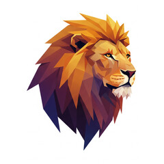 Majestic lion head with dynamic polygonal design evokes strength and leadership, ideal for branding, logos, and impactful visual communication projects