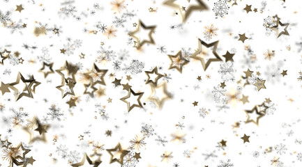 Elegant winter design with gold stars and snowflakes. Perfect for holidays.