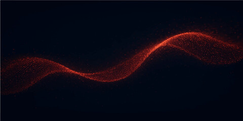 Abstract red background with glowing flame wave design showing energy and motion in a fractal pattern © Robin