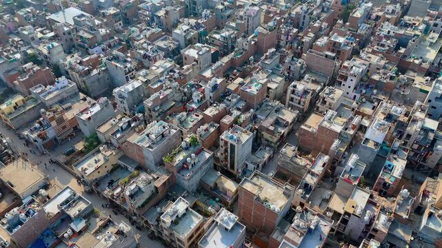 Drone View From Delhi, Aerial Shot Of An Indian City Video