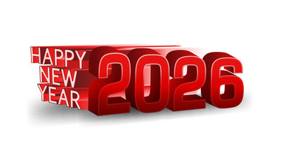 New 2026 year red card, vector illustration
