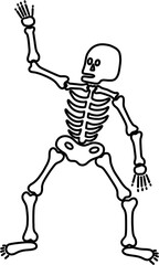 할로윈 파티 해골 모형 라인드로잉 일러스트(halloween party character line drawing illustration)