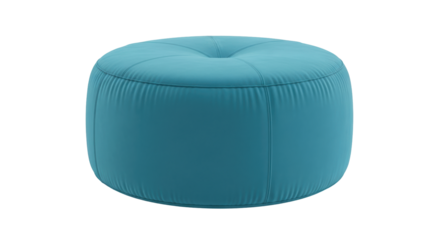 Isolated teal pouf or ottoman, a stylish and comfortable seating option for any room decor