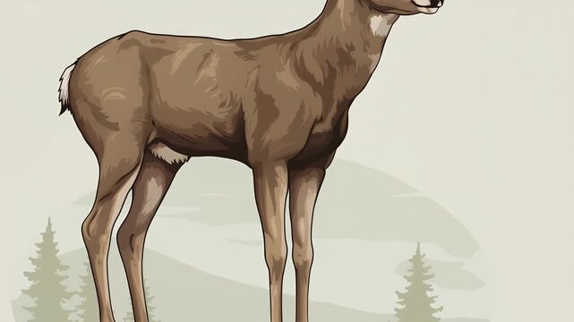 Majestic Mule Deer in Mountain Landscape