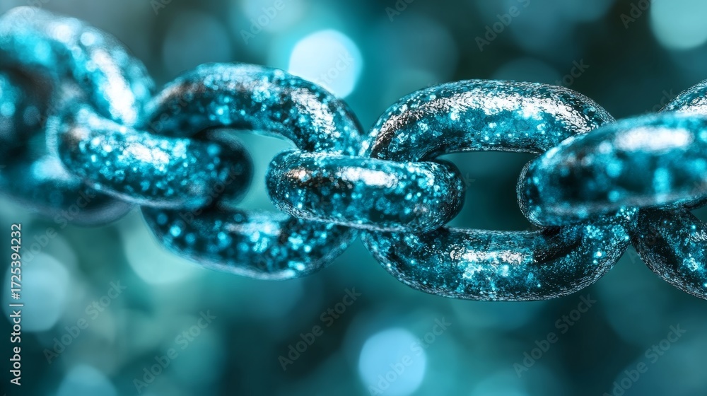 Poster abstract network security connections show data blocks for transactions in digital cryptocurrency