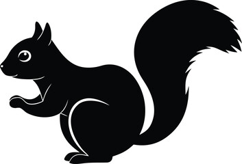 wildlife squirrel icon, animal silhouette design