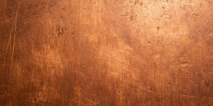 Aged copper plate, exhibiting a rich blend of scratches, marks, and tonal shifts, resulting in a visually appealing and timeworn aesthetic for various applications