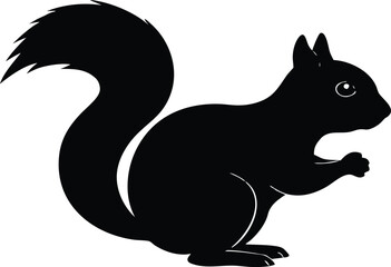 wildlife squirrel icon, animal silhouette design