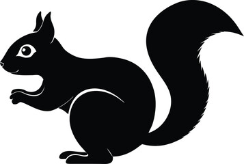 squirrel silhouette vector, rodent illustration art