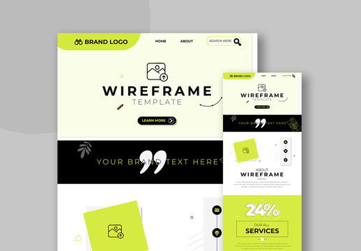Modern Web Wireframe Layout Design