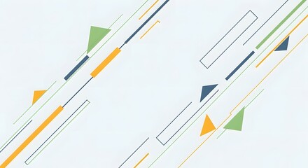 Abstract geometric design with triangles and lines on a white background.