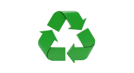 Fototapeta premium Isolated green recycling symbol, concept for environmental protection and conservation