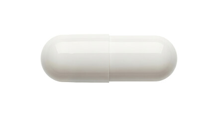 Isolated white medical capsule, dietary supplement, vitamin for pharmaceutical industry