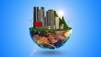World Habitat Day Concept with Modern City Landscape