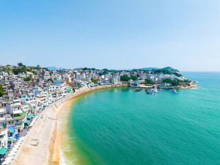 Aerial photography of the coastal fishing village of Dongshan Island in Zhangzhou, Fujian