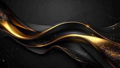 Elegant Abstract Black and Gold Wave Background