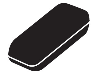  New Eraser art icon in silhoette white background۔