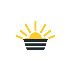 Sunrise icon logo flat vector design