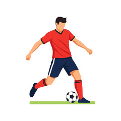 Footballer running with ball icon logo flat vector design