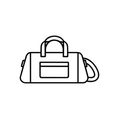 Fototapeta premium Tour bag, Clothing bag linear icon logo flat vector design