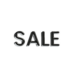 Sale metallic 3d text black glossy modern signage promotion exciting offer emotional