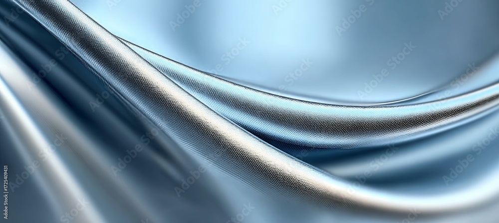 Canvas Prints elegant texture abstract of curving metallic silver fabric in fluid motion, smooth luxurious visuals