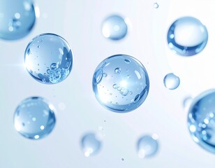 水滴のような球体が連なる分子イメージ ジェネレーティブAI