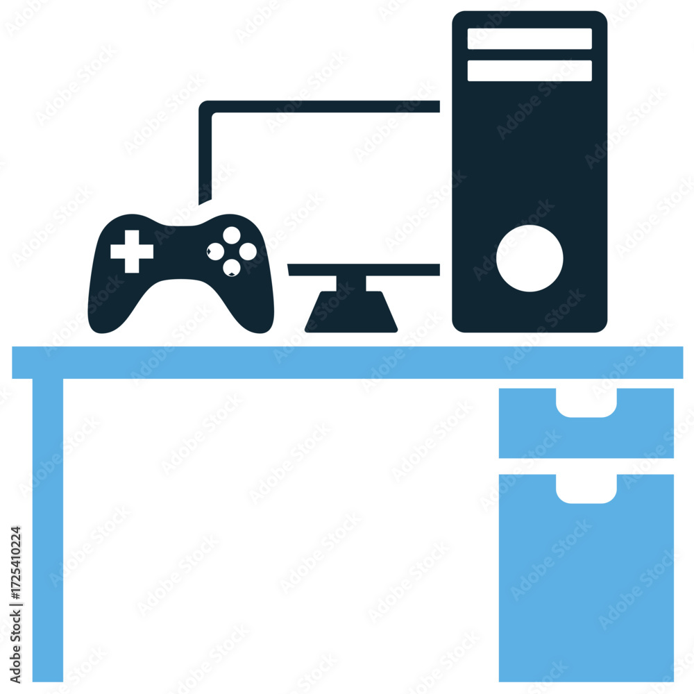 Poster pc game icon vector. perfect for gaming, technology, and computer themes. a clear symbol representin