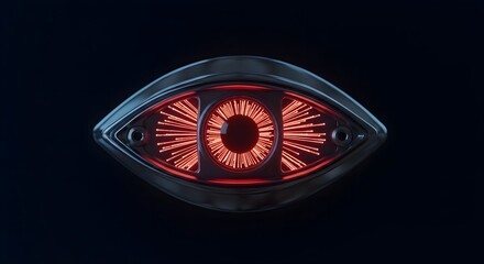 Cybernetic Eye with Red Glowing Iris