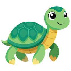 Obraz premium Cute Baby Sea Turtle Cartoon Animal Graphic Design Illustration