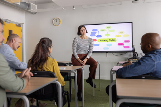 Instructor Presenting Learning Styles in Classroom