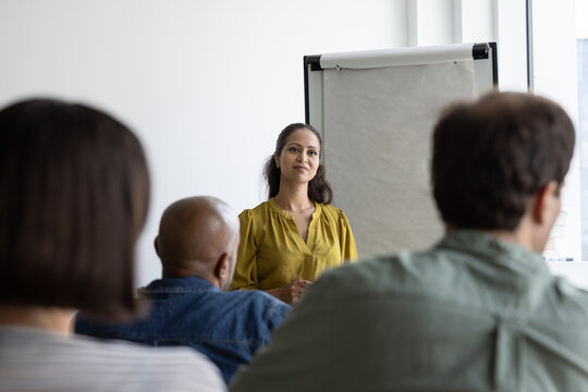 Businesswoman leading a staff training class