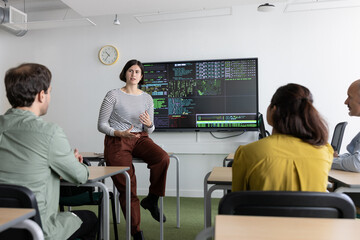 Coding Presentation in a Bright Classroom