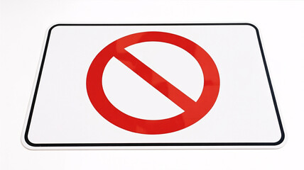 Bold red prohibition symbol on clean white background signifies stop, forbidden, or restricted access with clear visual warning