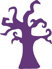 Obraz premium 할로윈 파티 특이한 나무 드로잉 일러스트(halloween party drawing icon illustration)