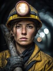 Strength and determination of a female coal miner deep underground in a challenging environment
