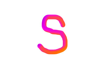 Colorful Hand Drawn S Alphabet PNG.