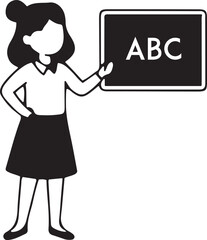 Teachers Silhouettes Vector Icon for Education, Blackboard, Classroom and School Design.