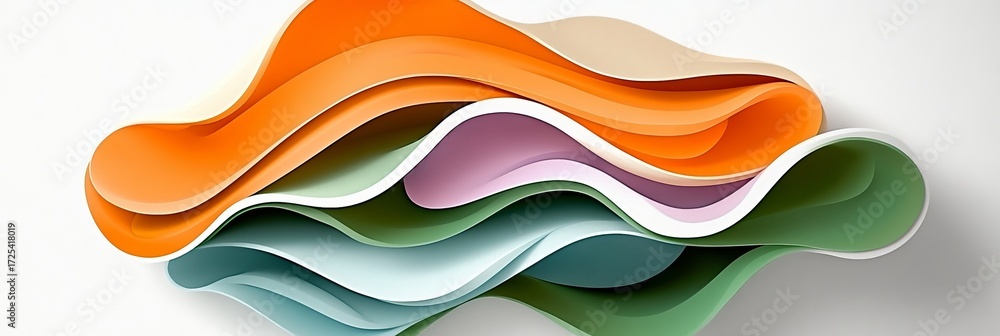 Poster vibrant abstract swirls and flowing layers of colorful texture for modern artistic background use