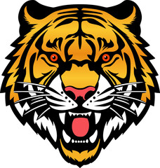 Angry Tiger Roaring Face Artwork
