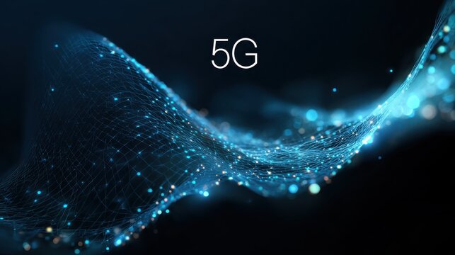 5G or 6G dot line mobile technology. Wireless data network and connection technology concept. high-speed, futuristic background. vector design.