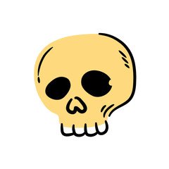Stylized beige skull with bold black outlines gives spooky vibe for Halloween