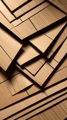 Stacked light brown wooden panels