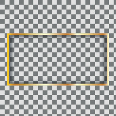 Golden frame on transparent background