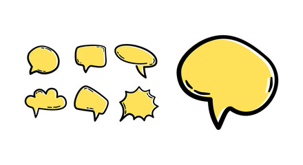 Bubble Text Yellow Fill Black Outline Cartoon Style