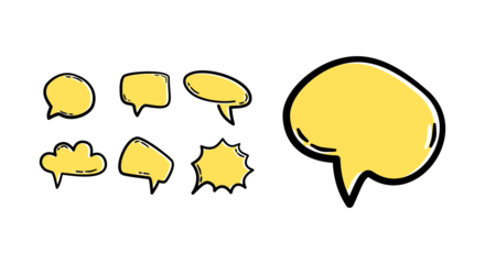 Bubble Text Yellow Fill Black Outline Cartoon Style