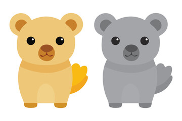 Needle felted animals, soft sculptures in Various Colors, bear, teddy bear, vector, kawaii, adorable, friendly, playful, pet, toy, illustration