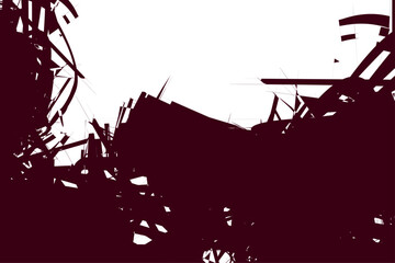 Vector art of abstract dark red shapes on a