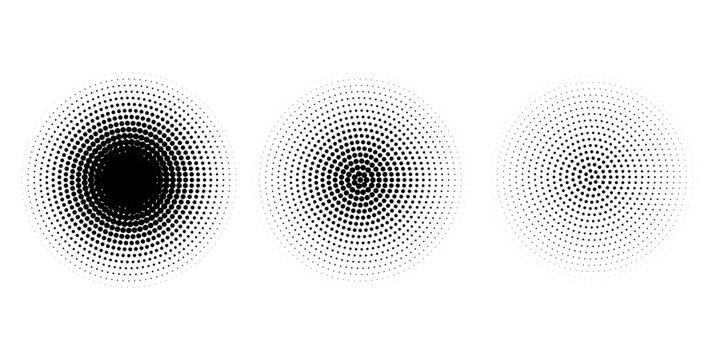 Circle dot frame. Circular border with effect halftone. Modern faded ring